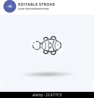 Clownfish icon vector, filled flat sign, solid pictogram isolated on white, logo illustration. Clownfish icon for presentation. Stock Vector