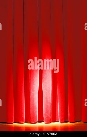 Red theater curtain Stock Photo