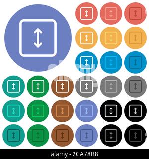 Adjust object height multi colored flat icons on round backgrounds. Included white, light and dark icon variations for hover and active status effects Stock Vector