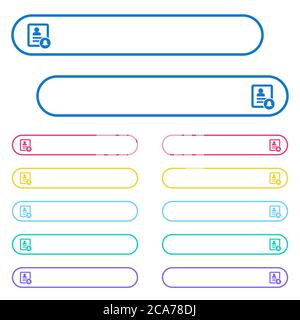 Contact notifications icons in rounded color menu buttons. Left and right side icon variations. Stock Vector