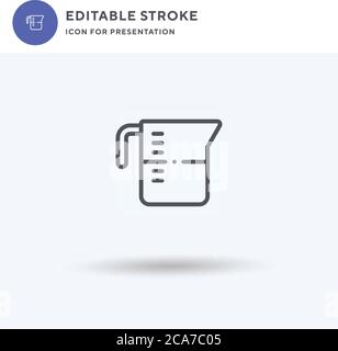 Measuring Cup icon vector, filled flat sign, solid pictogram isolated on white, logo illustration. Measuring Cup icon for presentation. Stock Vector