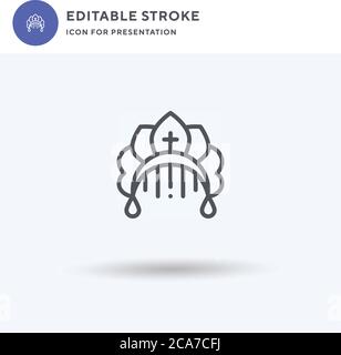 Kokoshnik icon vector, filled flat sign, solid pictogram isolated on white, logo illustration. Kokoshnik icon for presentation. Stock Vector
