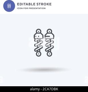 Shock Breaker icon vector, filled flat sign, solid pictogram isolated on white, logo illustration. Shock Breaker icon for presentation. Stock Vector