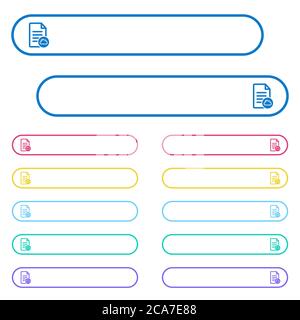 Cloud document icons in rounded color menu buttons. Left and right side icon variations. Stock Vector