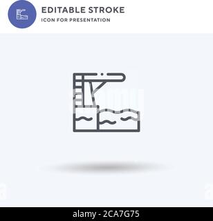 Diving Platform icon vector, filled flat sign, solid pictogram isolated ...