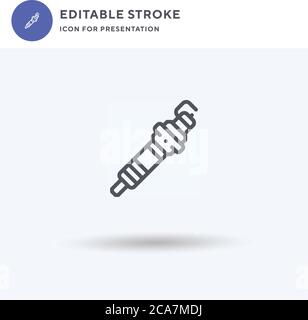 Spark Plug icon vector, filled flat sign, solid pictogram isolated on white, logo illustration. Spark Plug icon for presentation. Stock Vector