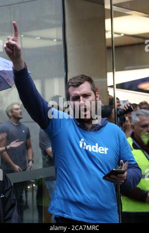 Sydney, Australia. 25 September 2015. Pictured: Lindsay Handmer just before the release at 8am. Lindsay Handmer (representing mysparetech.com) is the Stock Photo