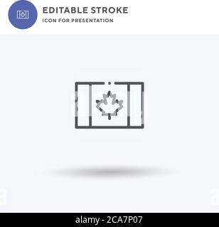 Canada icon vector, filled flat sign, solid pictogram isolated on white, logo illustration. Canada icon for presentation. Stock Vector