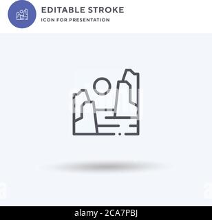Fiord icon vector, filled flat sign, solid pictogram isolated on white, logo illustration. Fiord icon for presentation. Stock Vector