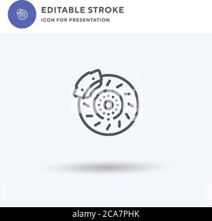 Disc Brake icon vector, filled flat sign, solid pictogram isolated on white, logo illustration. Disc Brake icon for presentation. Stock Vector