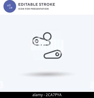 Pinball icon vector, filled flat sign, solid pictogram isolated on white, logo illustration. Pinball icon for presentation. Stock Vector