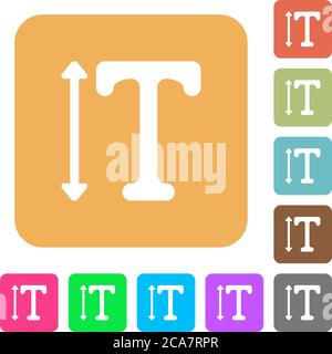 Adjust font height flat icons on rounded square vivid color backgrounds. Stock Vector