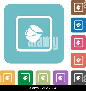 Fill object white flat icons on color rounded square backgrounds Stock Vector