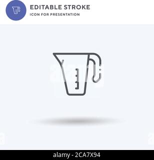 Measuring Cup icon vector, filled flat sign, solid pictogram isolated on white, logo illustration. Measuring Cup icon for presentation. Stock Vector