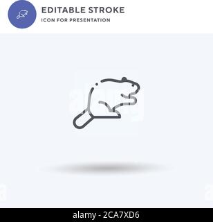 Beaver icon vector, filled flat sign, solid pictogram isolated on white, logo illustration. Beaver icon for presentation. Stock Vector