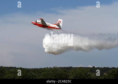 Marseille, France. 2nd June, 2013. Firefighting aircraft, Tracker S-2FT, during training. Credit: Denis Thaust/SOPA Images/ZUMA Wire/Alamy Live News Stock Photo