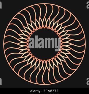 Radial pattern concept, rose gold gradient, adobe illustrator Stock Vector