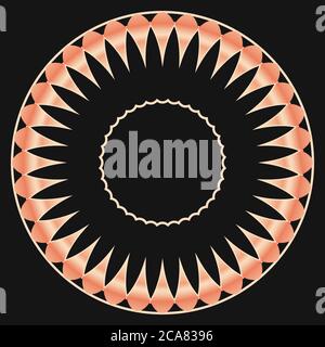 Radial pattern concept, rose gold gradient, adobe illustrator Stock Vector