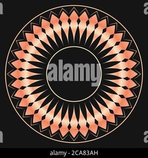 Radial pattern concept, rose gold gradient, adobe illustrator Stock Vector