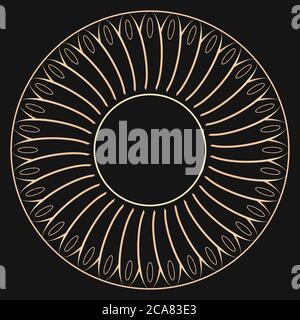 Radial pattern concept, rose gold gradient, adobe illustrator Stock Vector