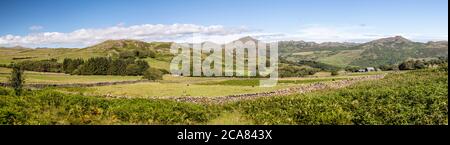 Mountains and farmland at Eskdale in the Lake District, Cumbria, England Stock Photo