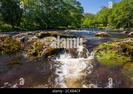 Waterfall on the River Duddon near Ulpha, Lake District, Cumbria, England Stock Photo