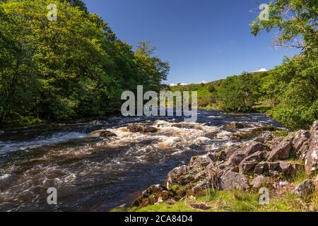 Waterfall on the River Duddon near Ulpha, Lake District, Cumbria, England Stock Photo