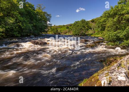 Waterfall on the River Duddon near Ulpha, Lake District, Cumbria, England Stock Photo