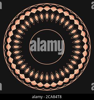 Radial pattern concept, rose gold gradient, adobe illustrator Stock Vector