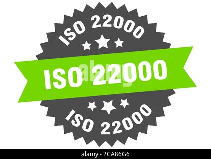 iso 22000 round isolated ribbon label. iso 22000 sign Stock Vector