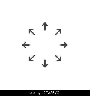 Spreading outward arrows icon. Distribution arrows. Stock vector illustration isolated on white background. Stock Vector