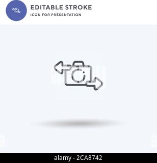 Switch Camera icon vector, filled flat sign, solid pictogram isolated on white, logo illustration. Switch Camera icon for presentation. Stock Vector