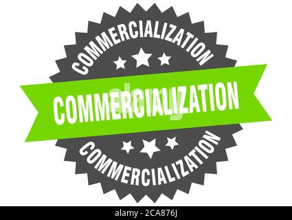 commercialization round isolated ribbon label. commercialization sign Stock Vector