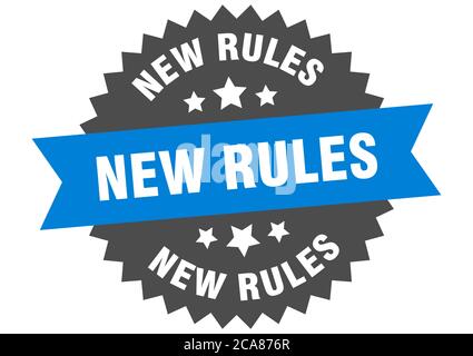 new rules round isolated ribbon label. new rules sign Stock Vector