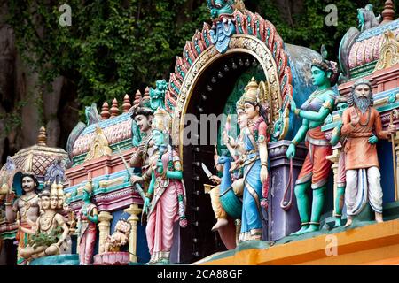 Statues of Hindu Gods and Deities. June 2010. Batu Caves. Malaysia. Stock Photo