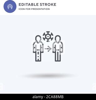 Virus Transmission Line Filled Flat 5 Icon Pack Including man. report ...