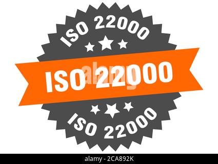 iso 22000 round isolated ribbon label. iso 22000 sign Stock Vector