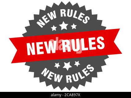 new rules round isolated ribbon label. new rules sign Stock Vector