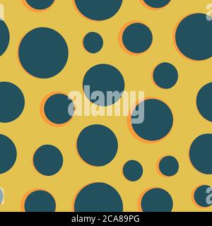 yellow cheese with holes seamless vector pattern Stock Vector