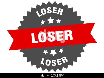 loser round isolated ribbon label. loser sign Stock Vector
