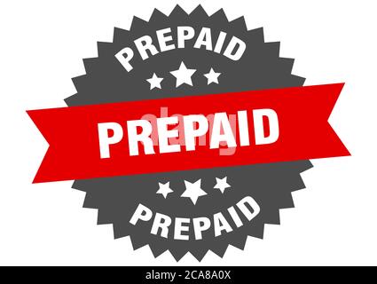 prepaid round isolated ribbon label. prepaid sign Stock Vector Image ...