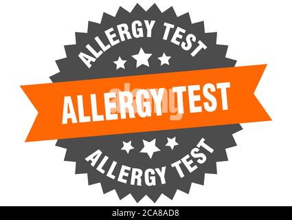allergy test round isolated ribbon label. allergy test sign Stock ...