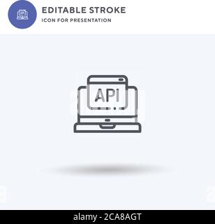 Api icon vector, filled flat sign, solid pictogram isolated on white, logo illustration. Api icon for presentation. Stock Vector
