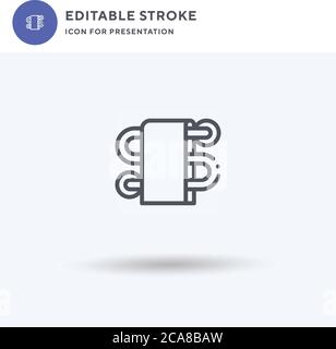 Heated Towel Rail icon vector, filled flat sign, solid pictogram isolated on white, logo illustration. Heated Towel Rail icon for presentation. Stock Vector