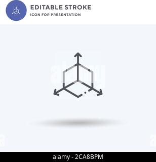 D Cube icon vector, filled flat sign, solid pictogram isolated on white, logo illustration. D Cube icon for presentation. Stock Vector
