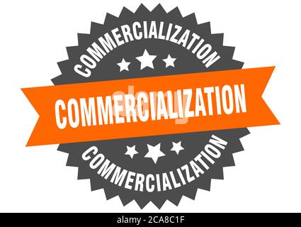 commercialization round isolated ribbon label. commercialization sign Stock Vector