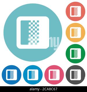 Color gradient flat white icons on round color backgrounds Stock Vector