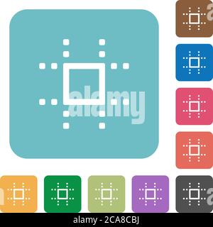 Snap to grid white flat icons on color rounded square backgrounds Stock Vector
