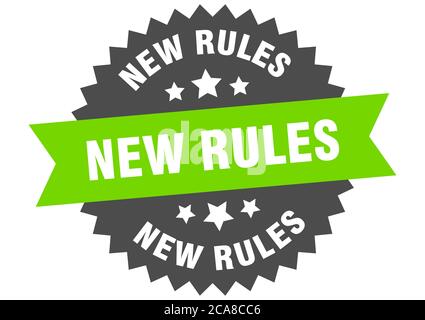 new rules round isolated ribbon label. new rules sign Stock Vector