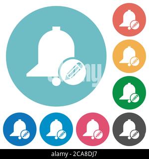 Edit reminder flat white icons on round color backgrounds Stock Vector